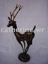 Rare Qing Dynasty  cooper Sika deer Statue/ Sculpture,free shipping 2024 - купить недорого
