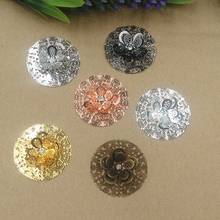 SEA MEW 10 PCS 35mm Metal Brass 6 Colors Plated Filigree Flowers Connectors Charm For Jewelry Making 2024 - buy cheap