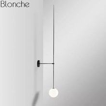 Post Modern Line Wall Lamp Minimalism Nordic Glass Ball Led Wall Sconce Light Fixtures Bathroom Bedside Mirror Lights Loft Decor 2024 - buy cheap