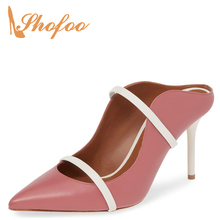 Pink White Pointed Toe High Thin Heels Pumps Woman Stilettos Narrow Band Large Size 11 16 For Ladies Summer Dress Shoes Fashion 2024 - buy cheap