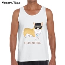 Camiseta sin mangas de cómics, camisa de entrenamiento de diseño de Heisenberg de dibujos animados Corgi, camisetas de entrenamiento, camiseta Hipster para Fitness 2024 - compra barato