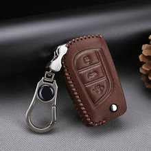 For Toyota Auris Corolla Avensis Verso Yaris Aygo Scion TC IM TOY43 Hilux Prado Fortuner RAV4 Camry Leather Car Key Cover Case 2024 - buy cheap