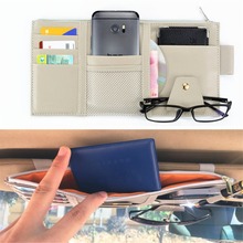 Car Sun Visor Organizer Multi-pocket Storage Bag Auto Sunglasses Holder CD Organizer Card Pocket Phone Pouch Car Stowing Tidying 2024 - buy cheap