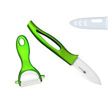 XYJ Brand Ceramic Knife Set 3 Inch Green Paring Knife + Peeler Cooking Tools ABS+TPR Handle PP Sheath Kitchen Knives Hot Sales 2024 - buy cheap