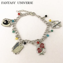 FANTASY UNIVERSE Movie High Quality Fashion Jewelry Cosplay Metal Cartoon  Attack on Titan Charm Bracelet Woman/Girl/Boy Gift 2024 - buy cheap