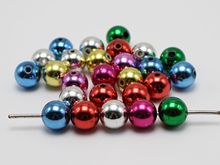 100 Mixed Metallic Color Acrylic Round Beads 12mm Christmas Beads 2024 - купить недорого