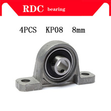 4Pcs KP08 8mm p08 High quality insert bearing shaft support Spherical roller zinc alloy mounted bearing pillow block housing 2024 - buy cheap