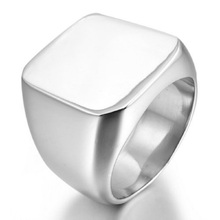 Fashion Men's High Polished Signet Solid 316L Stainless Steel Biker Ring Men's Jewelry 2024 - buy cheap