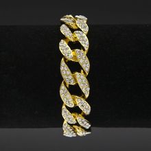 Pulseras de lujo con diamantes de imitación para hombre, brazaletes de moda cubanos de Miami de alta calidad, Hip Hop 2024 - compra barato