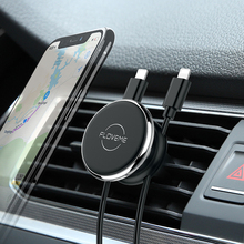 Магнитный автомобильный держатель для телефона Floveme, с поворотом на 360 градусов, крепление на вентиляционное отверстие, мобильный телефон, подставка с клипсой для кабеля, автомобильный держатель для iPhone X 8 7 2024 - купить недорого
