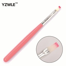 YZWLE 1 PC Professional Manicure Brush Pink Wood Handle Builder UV Gel Drawing Painting Brush Pen For Manicure 06 2024 - buy cheap