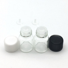 Mini botella de vidrio de aceite esencial de 5 piezas con orificios reductores de enchufe Siamés 2 ml viales de muestra clara 2024 - compra barato