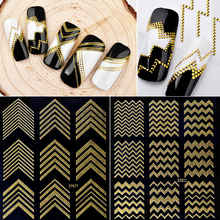 New 1 Sheet Gold Metal Nail Stickers 3d Rivet Wave Metallic Decals Self-adhesive Sticker Paper DIY Beauty Nail Art Decorations 2024 - buy cheap