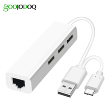 USB 2.0 Hub Type-c Network Card OTG USB Hubs Type C to Rj45 Lan Adapter Gigabit Ethernet USB Splitter for Macbook Laptop phone 2024 - buy cheap