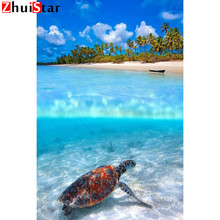 diamond painting	5d Diamond embroidery full display Turtle on the shore diamond painting full square accessories mosaic WHH 2024 - buy cheap