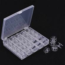 25Pcs Empty Bobbins Sewing Machine Spools Clear Plastic with Case Storage Box for Brother Janome Singer Elna   JS22 2024 - buy cheap