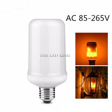 Bombilla de luz parpadeante con Sensor de gravedad para el hogar, lámpara de decoración con 4 modos creativos y luces de llama E27 2835 LED con efecto de llama, emulación de fuego, AC90-265V 2024 - compra barato