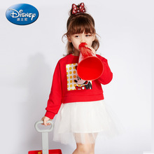 Disney Authentic 2021 Baby Girl Dress Minnie Princess Long Sleeve Red Navy Dresses Children Spring Autumn Cute Clothing for Kids 2024 - buy cheap