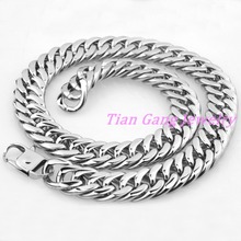 Durable 18mm Wide Heavy Men Silver Color Stainless Steel Necklace Chunky Link Chain 7-40 Inch Free shipping 2024 - buy cheap