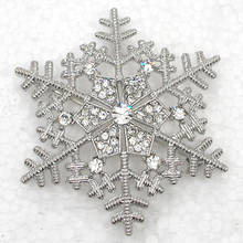12pcs/lot Wholesale Rhinestone Christmas Snowflake Pin brooches Pendant C101927 2024 - buy cheap