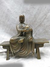 DS латунная скульптура резного тонкой медь буддизм Будды деревянная статуя на скамейке 2024 - купить недорого