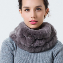 DL6106  Hot Sale Real Fur Scarf Winter Handmade Genuine Rex Rabbit Fur Neck Scarves Female Fur Ring Free Shipping 2024 - buy cheap