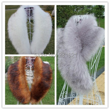 Autumn and winter women's faux Fox fur raccoon fur scarf muffler scarf faux fur hooded collar 85CM 2024 - buy cheap