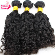 Atina Queen Hair Products Water Wave Brazilian Hair 3 Bundles 100% Human Hair Weave Remy Hair Natural Black Color for Women 2024 - buy cheap