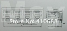 Модульный сетевой разъем 8P8C RJ45, 20 шт., разъем для печатной платы 59 8P, боковой вход, экранированный Разъем LAN 2024 - купить недорого