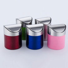 New Desktop Trash Bin Home Office Trash Can Mini Car Rubbish Bin Detachable Rolling Cover Dust Garbage Trash Bin 2024 - buy cheap