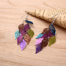 Bohemian Hollow Leaves Long Dangle Earring Charm Tassel Drop Earrings Ladies Female Women Fashion Jewelry Gifts 2024 - buy cheap