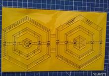 Ferramentas diy duas réguas de design de corte hexagonal, régua profissional com costura alinhada em retalhos e costura, frete grátis 2024 - compre barato