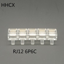 10 20 50 100PCS/LOT Gold-plated RJ12 6Pin 6P6C Engineering CNC Telephone Crystal head  Connector 2024 - buy cheap