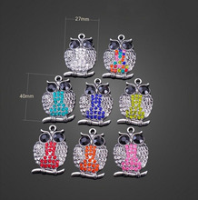 10pcs Antique Silver Owl Charms Pendants-DIY Jewelry Necklace Bracelet Metal Fashion Accessories 27mmX40mm,8 Colors For Opition 2024 - buy cheap