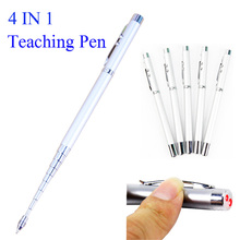 4 in 1 Multifunction Laser Teaching Ballpoint Pen 9 Sections Multi-section Adjustable Metal Telescopic Magic Baton Teacher Pen 2024 - buy cheap