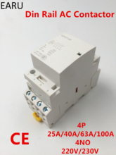 GPCT1 4P 25A 40A 63A 100A 220В/230В 50/60 Гц din-рейка бытовой модульный контактор переменного тока модуль 4NO для домашнего отеля restorant 2024 - купить недорого