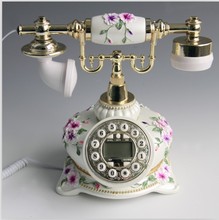 European antique painted crafts jewelry Home Furnishing resin telephone landline retro pastoral caller ID 2024 - buy cheap