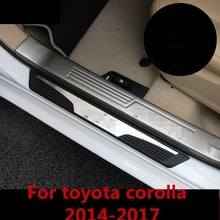 For toyota corolla 2014-2017 LED Stainless Steel Side Door Sill Scuff Plate Gaurds Pedal Pad Protector Car Accessories Sticker 2024 - buy cheap