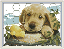 Dog love cross stitch kit aida 14ct 11ct count print canvas cross stitches   needlework embroidery DIY handmade 2024 - buy cheap