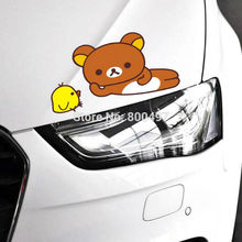 Newest Car Styling Cartoon Bear Rilakkuma With Chicken Car Stickers Car Decals for Toyota Chevrolet Audi Volkswagen Tesla Lada 2024 - buy cheap