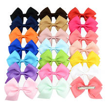 20pcs/lot 4 Inch Boutique Solid Ribbon Bows With Clip Hair Accessories For Kids Hair Pins Hair Clip 696 2024 - buy cheap