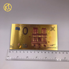 1pc frança lembrança criativa presente notre dame catedral folha de ouro notas 0 euro mona lisa sorriso nota para souvnir presente 2024 - compre barato