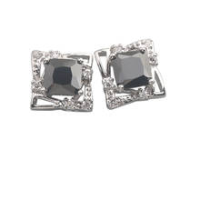 Wonderful Black Stone 5*5mm Semi-precious Silver Cool For Womens Stud Earrings ED0179 2024 - buy cheap