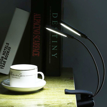 Lámpara de lectura con Clip para cama, luz LED para lectura de libros, doble soporte de música, lámparas de mesa recargables por USB para reproductor de Piano de gusanos de libros 2024 - compra barato