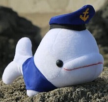 cute plush navy dolphin toy white stuffed high quality whale doll gift toy about 29x15cm 0758 2024 - buy cheap