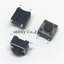 Shiiping grátis 100 pcs Botão Interruptor 6*6*5mm Tact Switch Tátil 6X6X5 SMD SMT 4 p altura é 5mm 2024 - compre barato