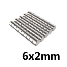 50pcs N50 6 x 2mm Super Strong Rare Earth Disc 5*2 mm Fridge Permanet Magnet 5mm x 2mm Small Round Neodymium Magnet 2024 - buy cheap