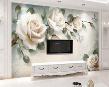 Beibehang 3D wallpaper modern simple hand painted oil painting floral euro background wall living room bedroom TV mural photo 2024 - buy cheap