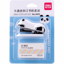 Mini cartoon stapler with 1000 pcs No.10 staples Chinese Panda manual stapler Stationery Office school binding supplies F784 2024 - buy cheap