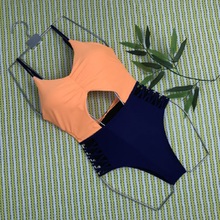 Maiô feminino de uma peça, traje de banho vazado, bandagem brasileira, 3 cores, 2018 2024 - compre barato